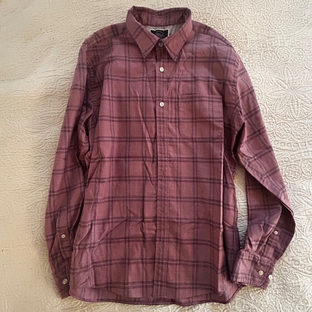Charles Tyrwhitt Men's Casual Plaid Shirt - Pink Mauve 100% cotton L